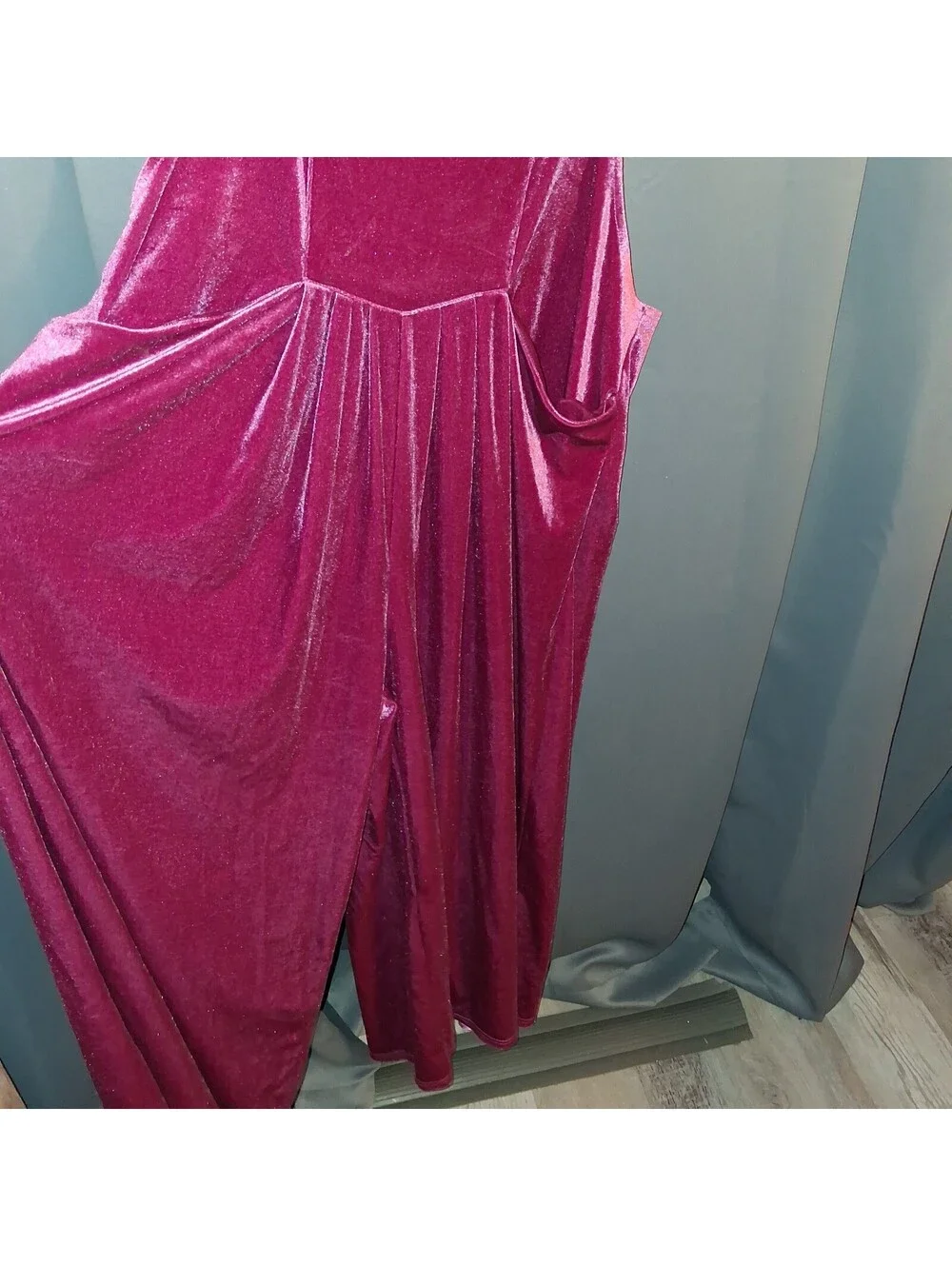 Shein Curve 3XL Pink Velvet Overalls
